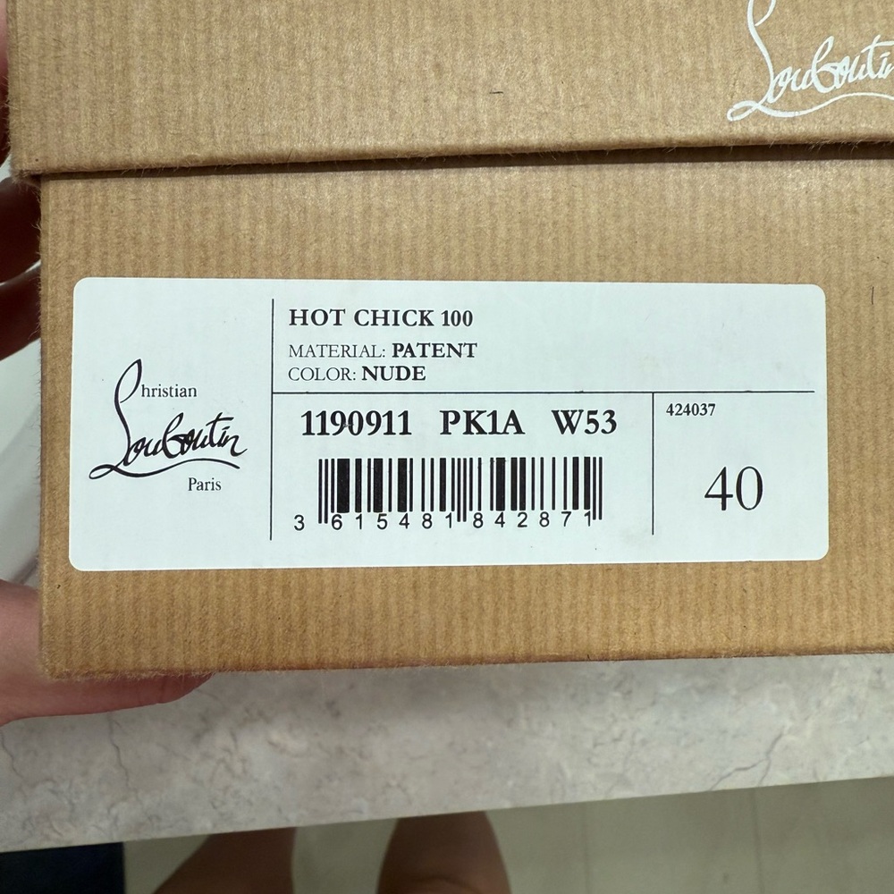 Christian Louboutin Hot Chick 100 Patent Nude Heels